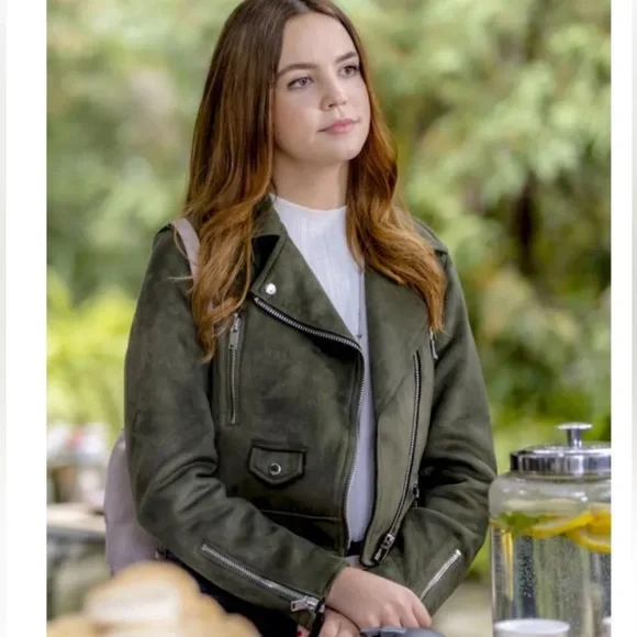 Zara Jackets Coats Zara Basic Green Suede Effect Cropped